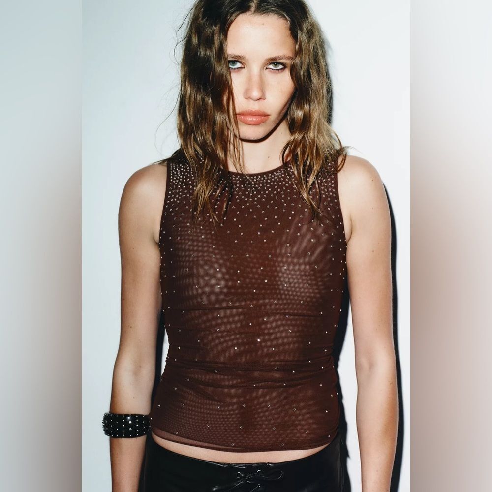 ZARA SPARKLY TOP - Picture 4 of 10